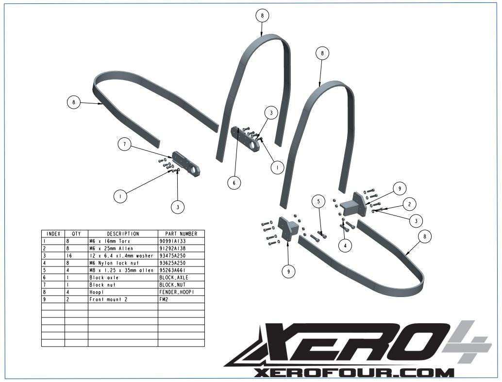 Universal Ice Racing Fender Mount Hoop- Raw